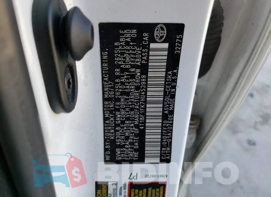 4T1BF1FK7HU453988 Photo# 12