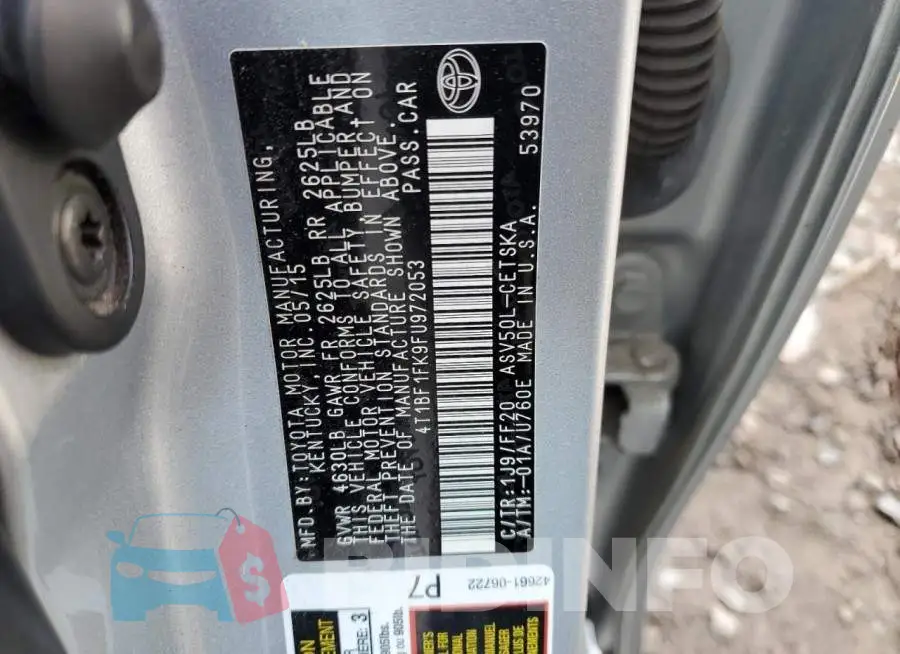 4T1BF1FK9FU972053 Photo# 12