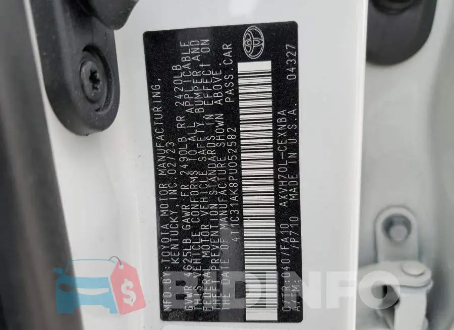 4T1C31AK8PU052582 Photo# 12