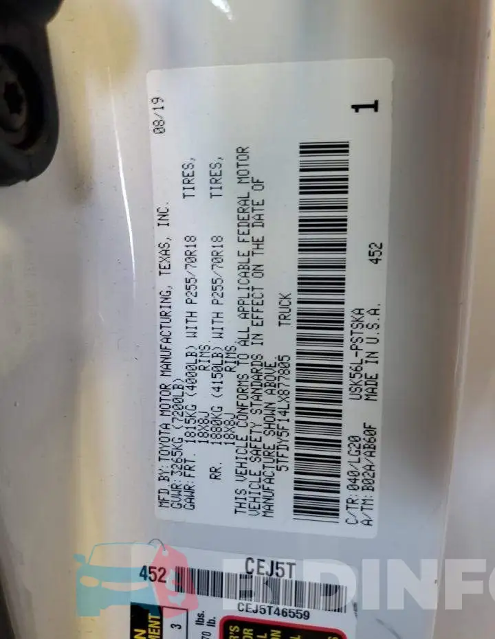 5TFDY5F14LX877805 Photo# 12