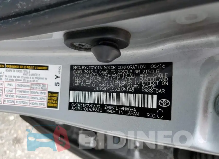 JTDKARFU5G3025148 Photo# 12