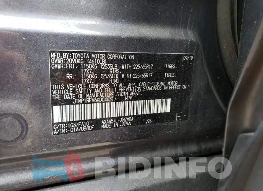 JTMP1RFV6KD046317 Photo# 13
