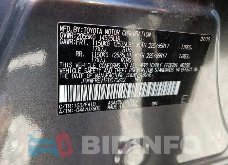 JTMWFREV1FD070822 Photo# 13