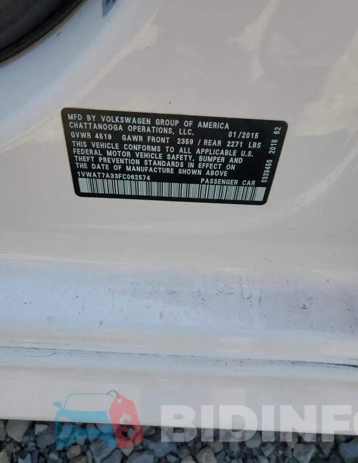 1VWAT7A33FC062574 Photo# 12