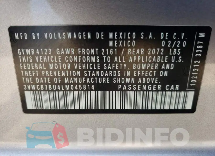 3VWCB7BU4LM045814 Photo# 10