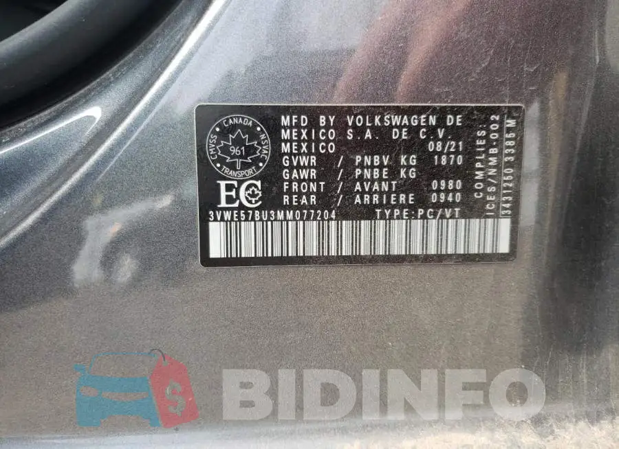 3VWE57BU3MM077204 Photo# 13