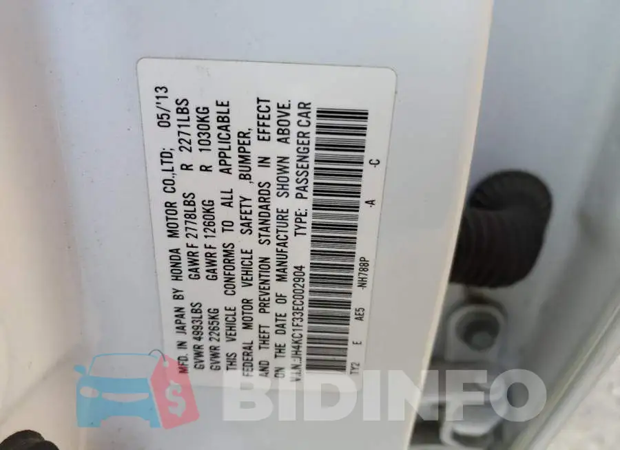 JH4KC1F33EC002904 Photo# 12