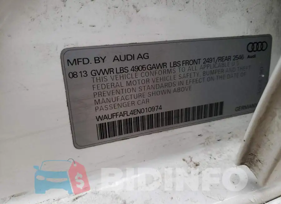WAUFFAFL4EN010974 Photo# 12