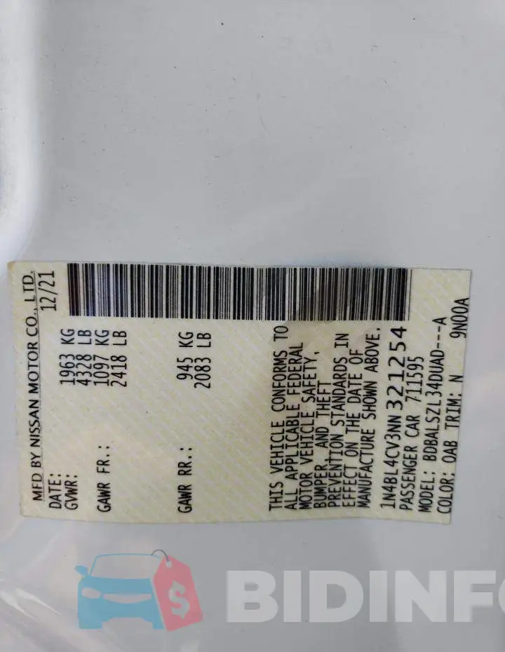 1N4BL4CV3NN321254 Photo# 13