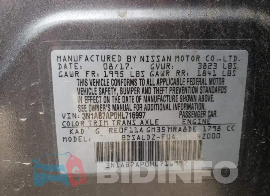 3N1AB7AP0HL716997 Photo# 12