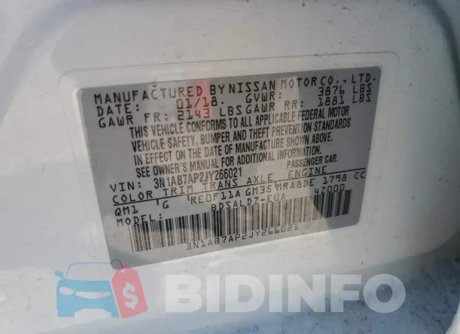3N1AB7AP2JY266021 Photo# 12