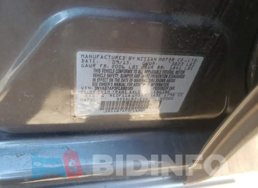 3N1AB7AP3FL680185 Photo# 13