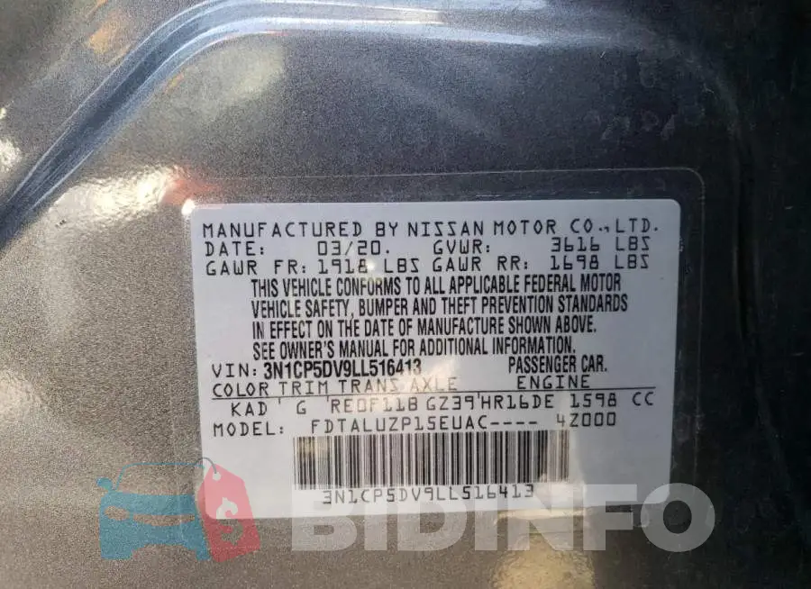 3N1CP5DV9LL516413 Photo# 12
