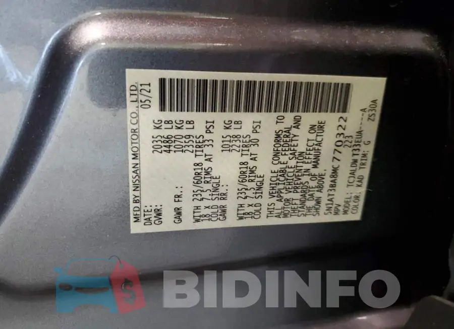 5N1AT3BA8MC770322 Photo# 13