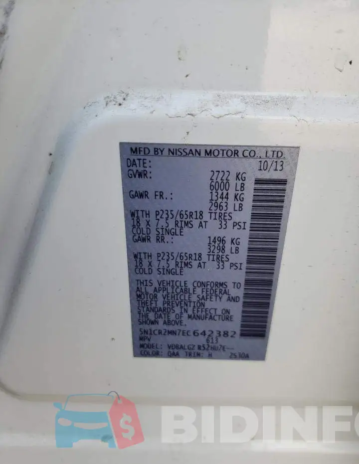 5N1CR2MN7EC642382 Photo# 13
