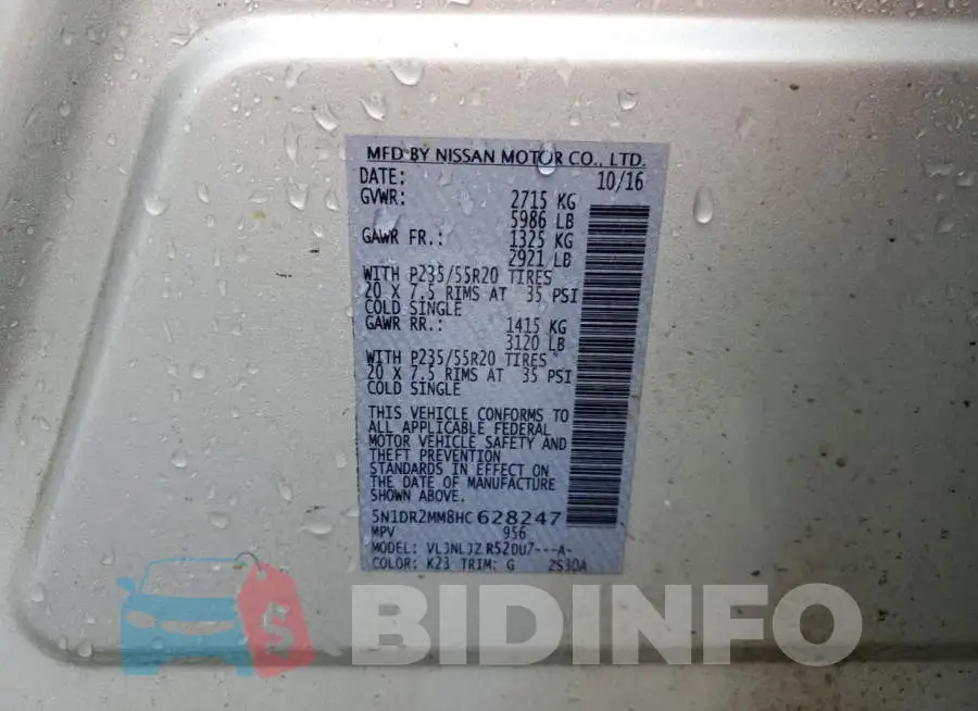 5N1DR2MM8HC628247 Photo# 13