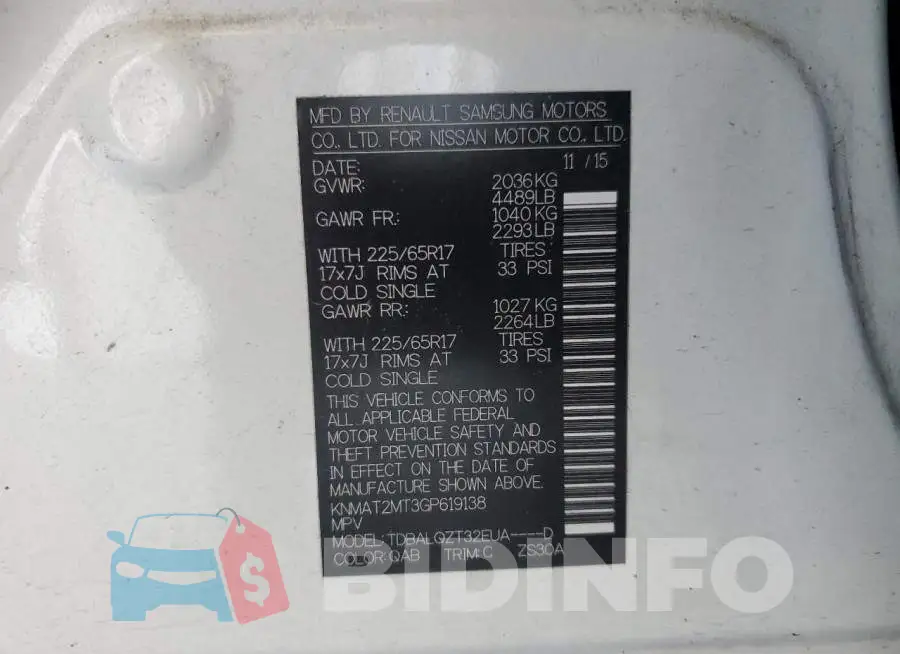 KNMAT2MT3GP619138 Photo# 14