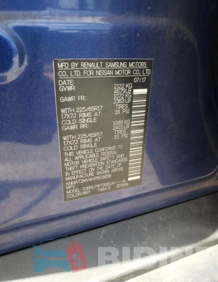 KNMAT2MV4HP603856 Photo# 12