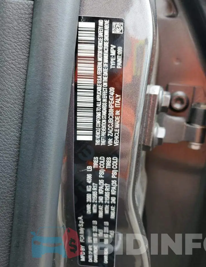 ZACCJBCB8HPE47409 Photo# 13