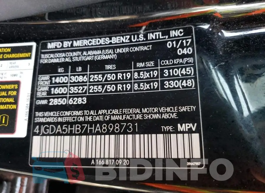4JGDA5HB7HA898731 Photo# 13