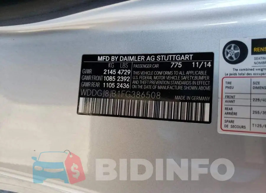 WDDGJ8JB1FG386508 Photo# 12