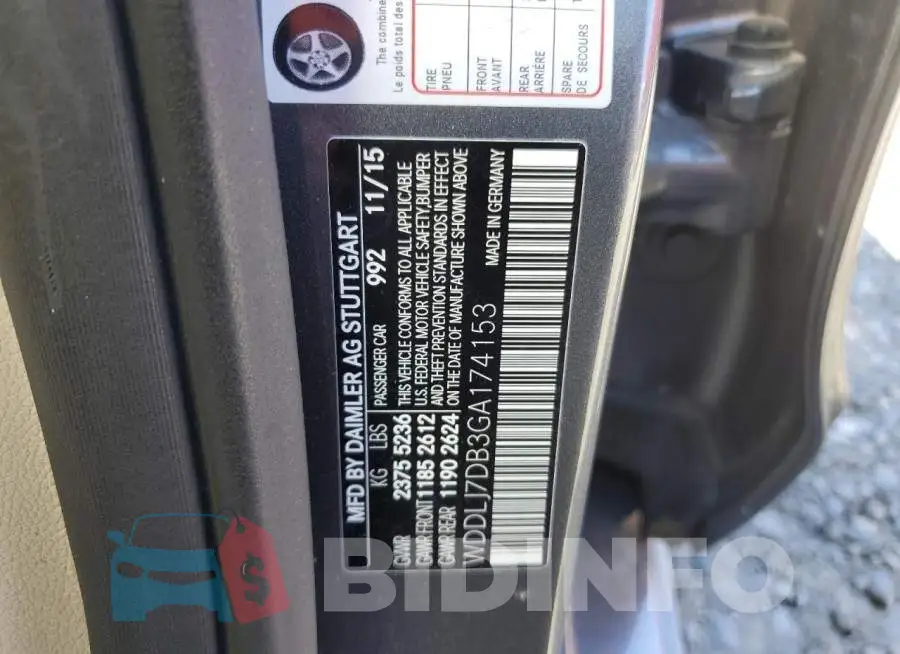 WDDLJ7DB3GA174153 Photo# 12