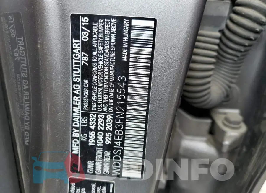 WDDSJ4EB3FN215543 Photo# 12
