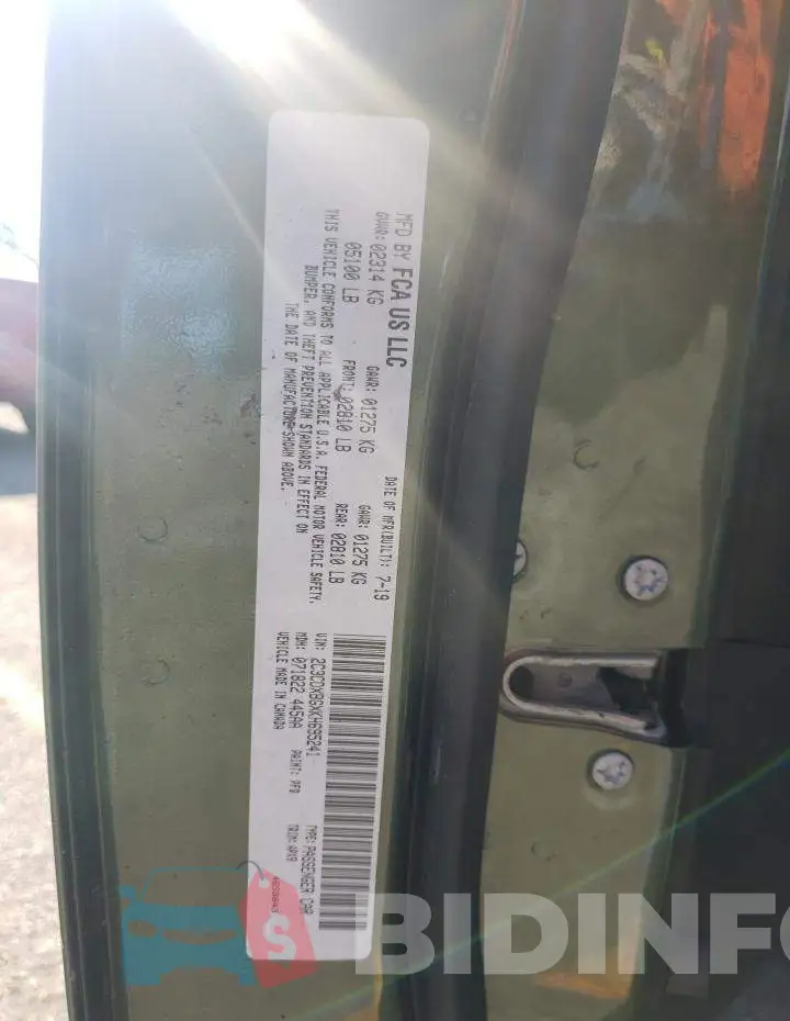 2C3CDXBGXKH695241 Photo# 12