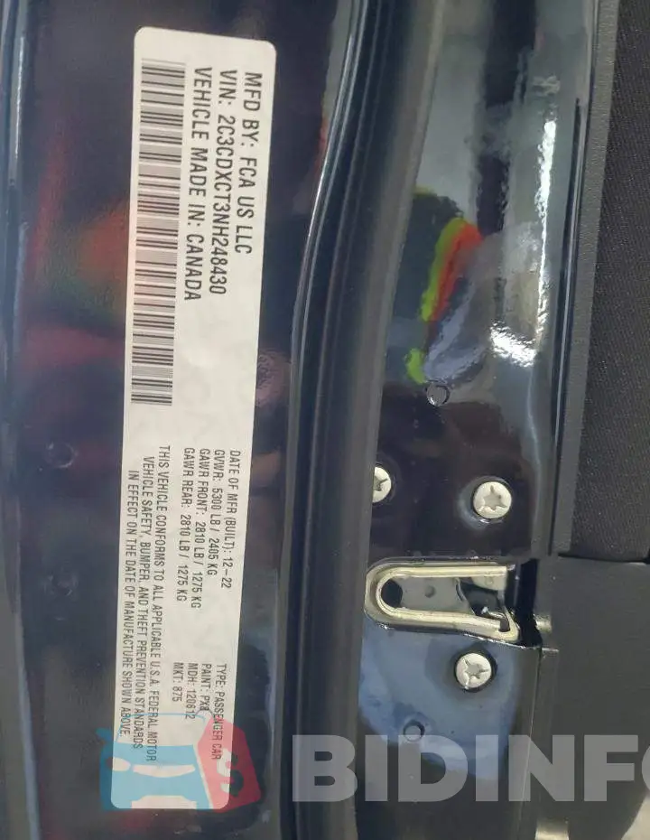 2C3CDXCT3NH248430 Photo# 12