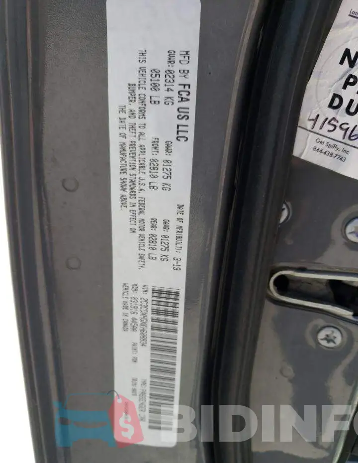 2C3CDXHGXKH608834 Photo# 12