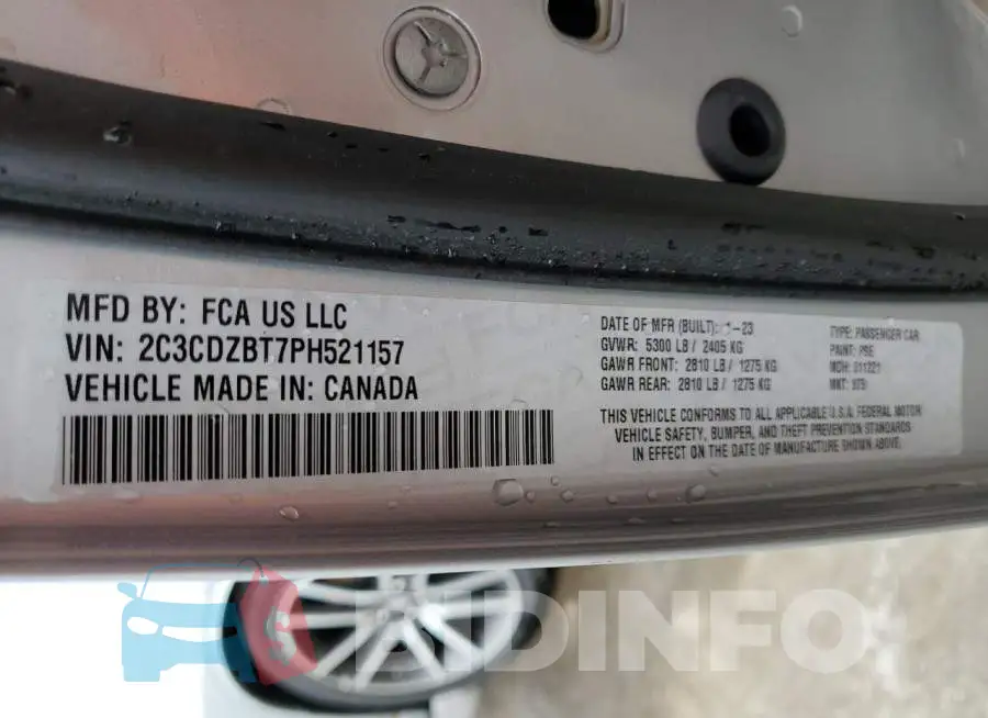 2C3CDZBT7PH521157 Photo# 12