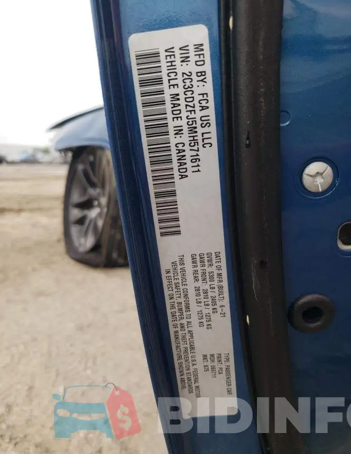 2C3CDZFJ5MH571611 Photo# 13