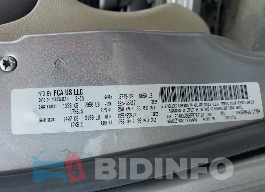 2C4RDGBG9FR702167 Photo# 13