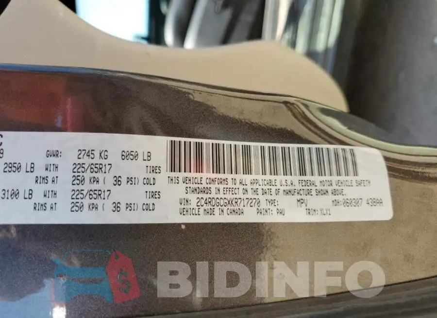 2C4RDGCGXKR717270 Photo# 13
