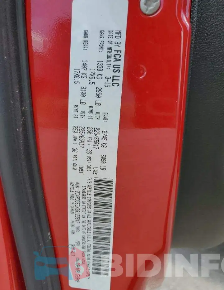 2C4RDGEGXGR123847 Photo# 13