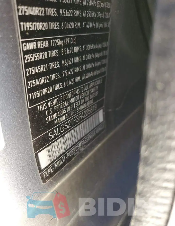 SALGS2TF3FA225819 Photo# 12