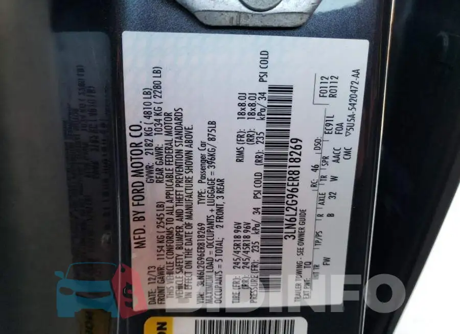3LN6L2G96ER818269 Photo# 12