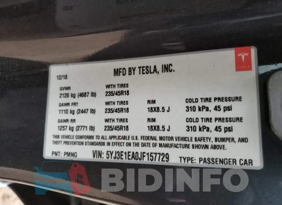 5YJ3E1EA0JF157729 Photo# 10