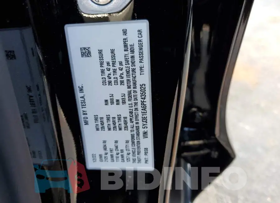 5YJ3E1EA6PF435025 Photo# 12