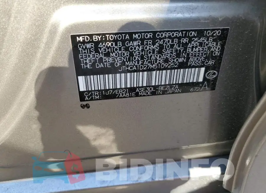 JTHCA1D27M5109252 Photo# 12