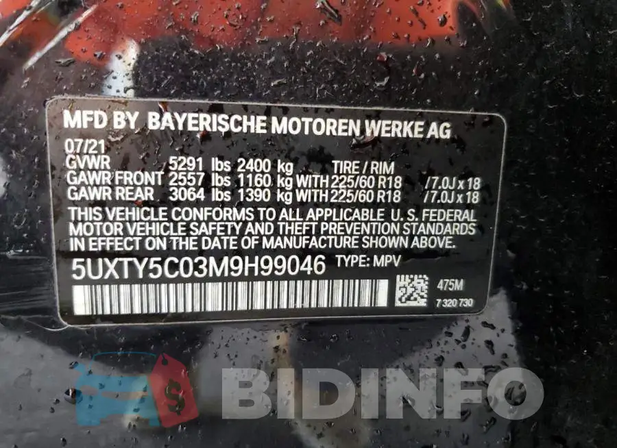 5UXTY5C03M9H99046 Photo# 12