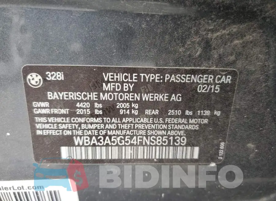 WBA3A5G54FNS85139 Photo# 10