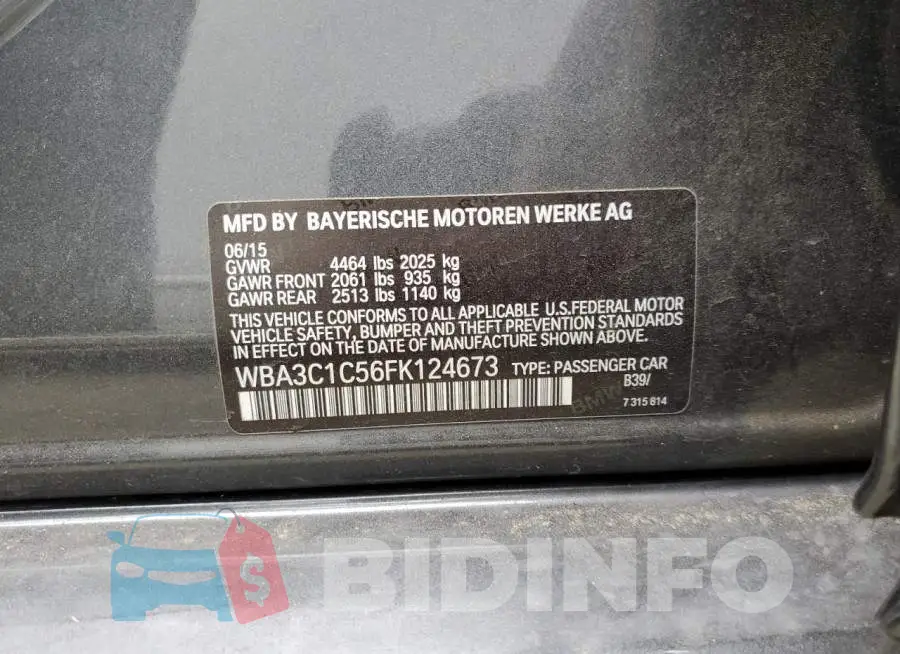 WBA3C1C56FK124673 Photo# 13