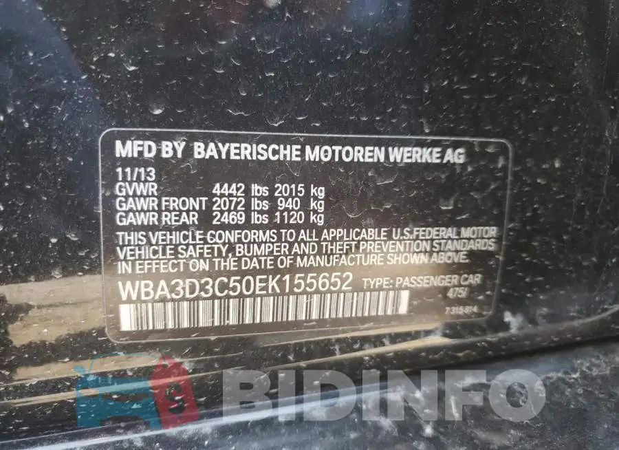 WBA3D3C50EK155652 Photo# 12