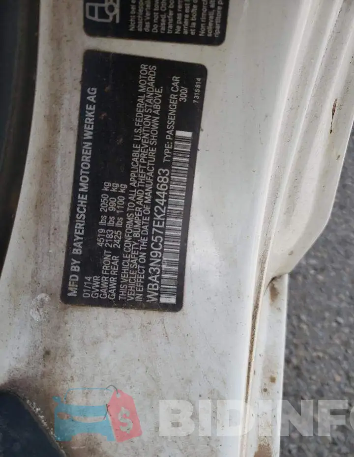 WBA3N9C57EK244683 Photo# 12