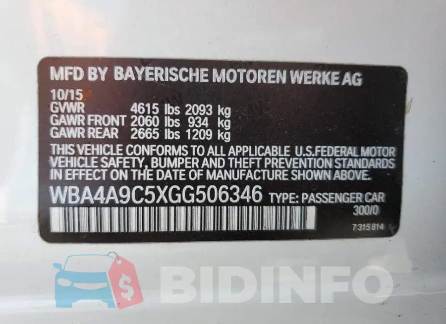 WBA4A9C5XGG506346 Photo# 12