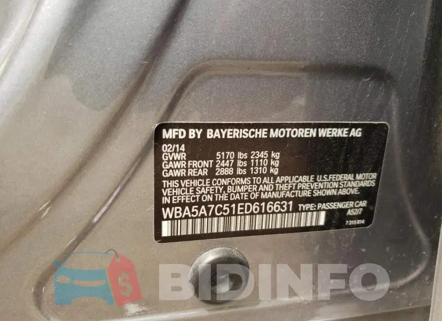 WBA5A7C51ED616631 Photo# 13