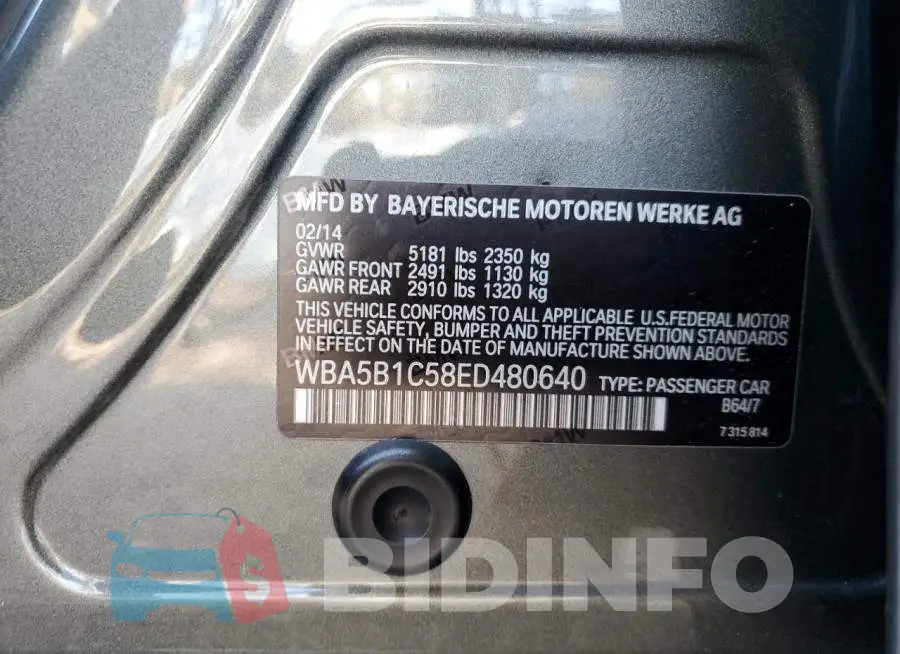 WBA5B1C58ED480640 Photo# 12