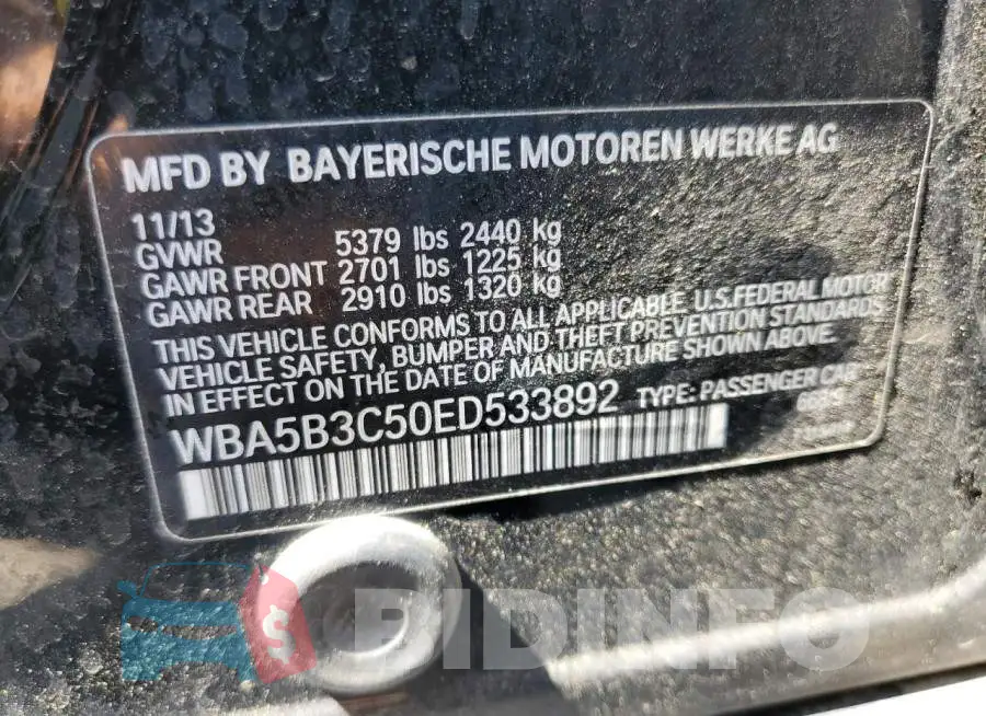 WBA5B3C50ED533892 Photo# 12