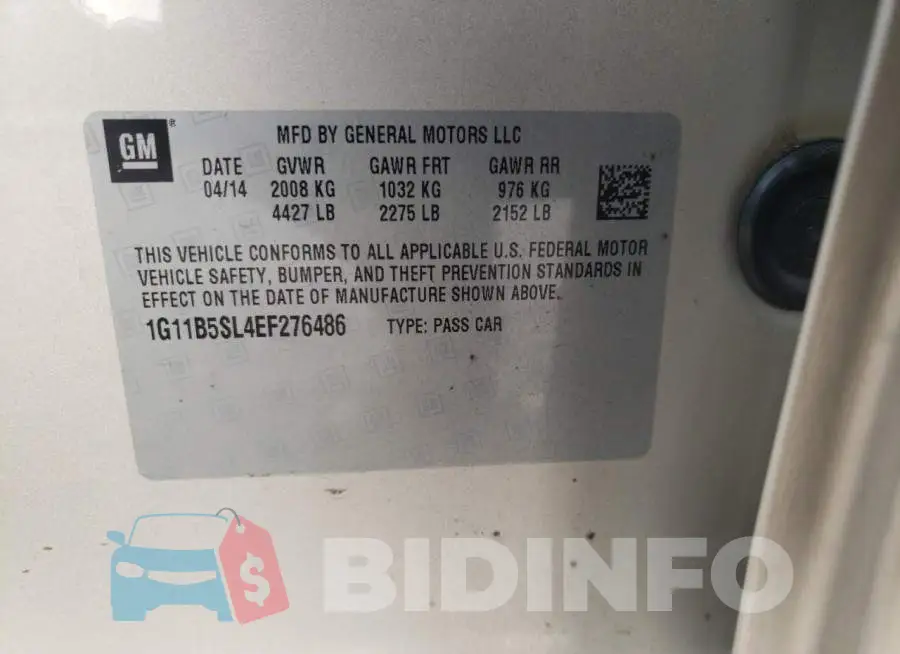 1G11B5SL4EF276486 Photo# 12
